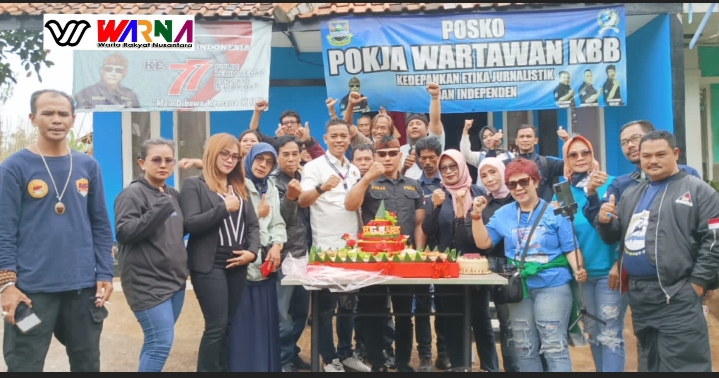 Pokja Wartawan Bandung Barat Potong Tumpeng di Hari Pers Nasional (HPN) 2023