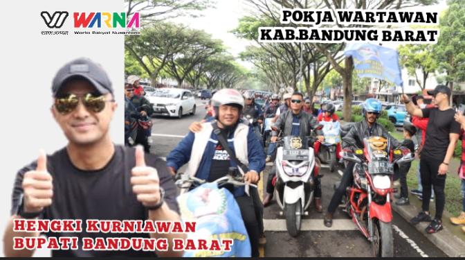 Hengki Kurniawan Lepas Gathering Touring di HUT Pokja Wartawan KBB ke 13