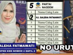Begini Kata Hj. Saleha Fatmawati dalam Pencalonan nya di Dapil 2 Nomor Urut 2 Partai Nasdem