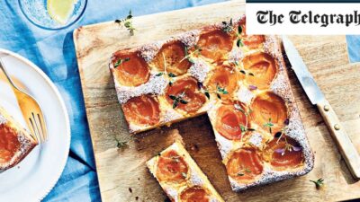 Resep kue nampan lemon dan aprikot