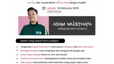 Maxy Academy mengadakan pemutaran perdana Adobe kelas tanpa biaya untuk pemula