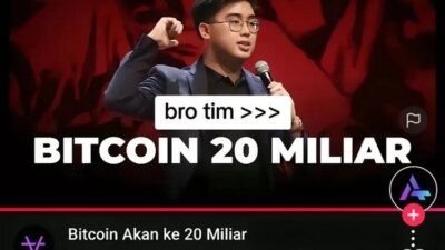 Prediksi Timothy Ronald Bitcoin sampai IDR 20 miliar