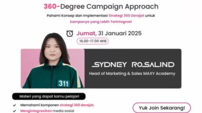 Maxy Academy memegang strategi pemasaran virtual kelas tanpa dipungut biaya