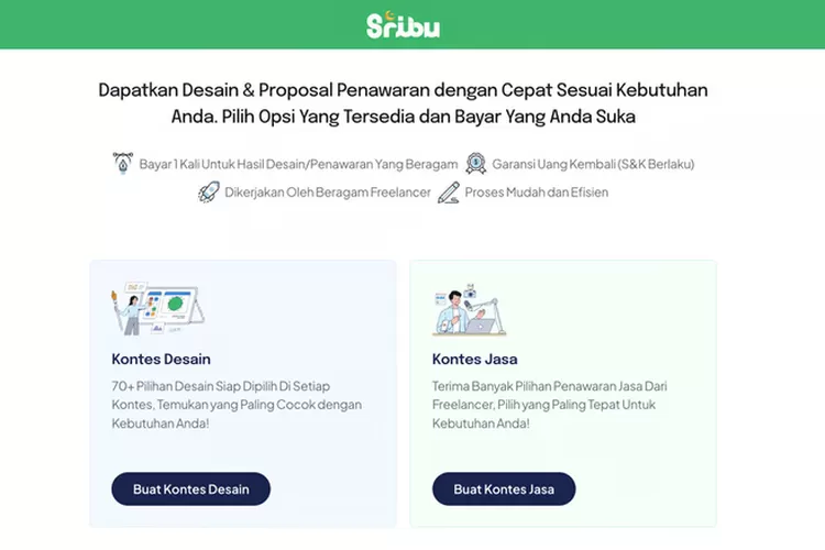 Sribu mengorbitkan fitur kontes layanan untuk bisnis