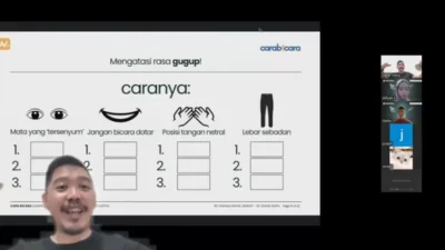 Maxy Academy memegang webinar berbicara di depan umum dengan CEO Carabicang