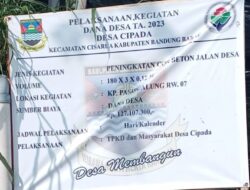 Memperlancar Mobilitas Warga, Pemdes Cipada  Cisarua Alokasikan Dana Desa Untuk Pembangunan Jalan Cor Beton
