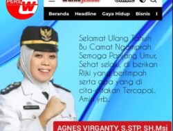 Pimpinan Redaksi WarnaJembar.com Mengucapkan Selamat Ulang Tahun ke-43 kepada Camat Ngamprah, Agnes Virganty