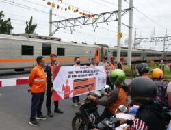 KAI Daop 6 Bersama KAI Properti Gelar Sosialisasi Keselamatan di Perlintasan KA