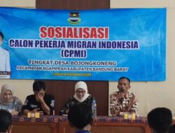 Cegah Calo dan Pekerja Migran Ilegal, Desa Bojongkoneng Gelar Sosialisasi CPMI, Kades Tarmaya: Warga Harus Lewat Jalur Resmi