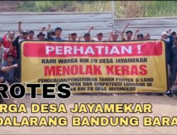 Hawatir Longsor Warga Teriak Tolak Keras Pembangunan. Segel Proyek Pengerukan Tanah di Desa Jayamekar.
